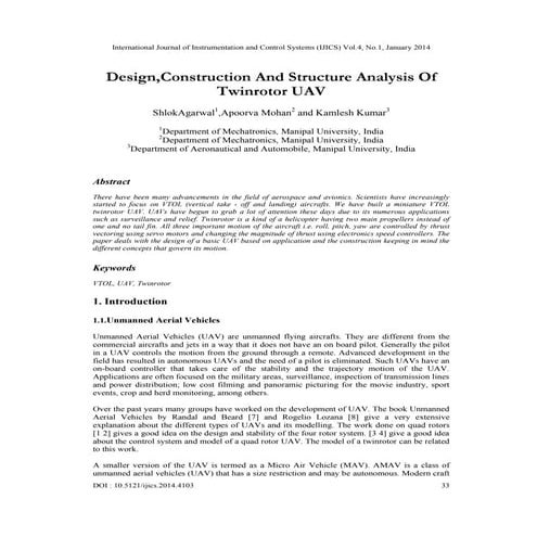UAV PROJECT FINAL..Design and analysis of unmanned aerial vehicle | PPT
