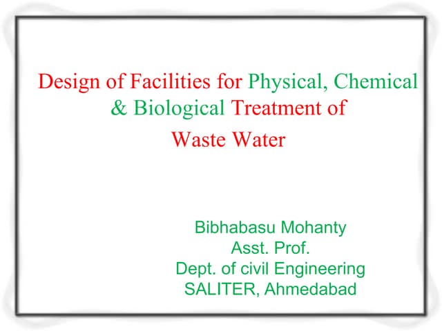 DESIGN OF A SEWAGE TREATMENT PLANT | PPTX