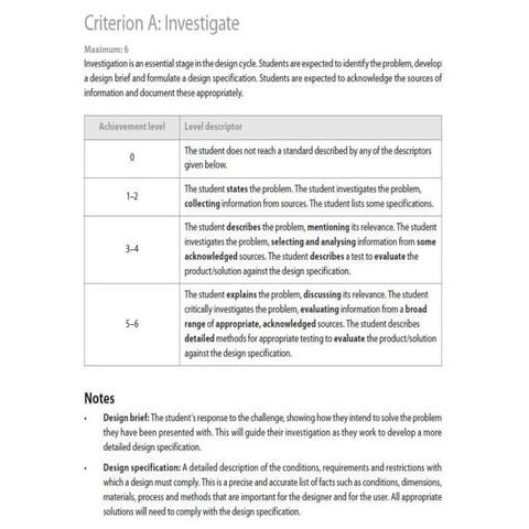 Design cycle criteria