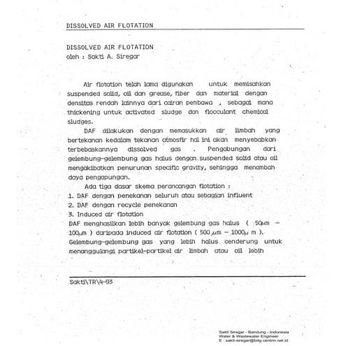 Design Dissolved Air Floatation Indonesia