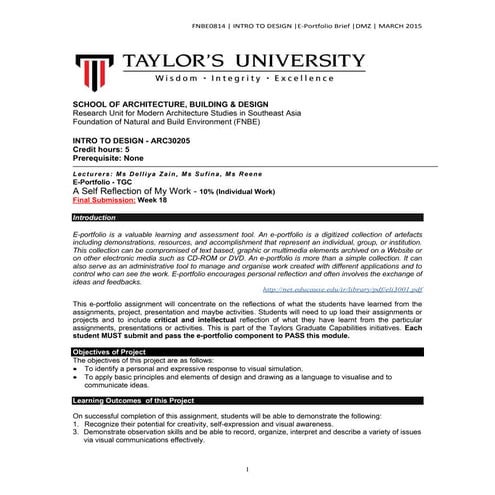 Design e portfolio brief