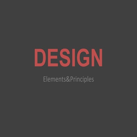 Design elements and principles