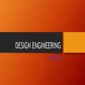 Design engineering cohesion by dinesh