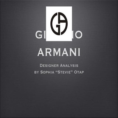Designer Analysis - Giorgio Armani