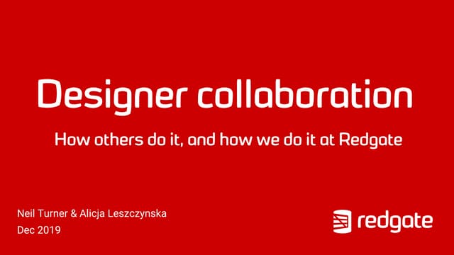 Designer collaboration (from Cambridge Usability Group Unconference 2019)