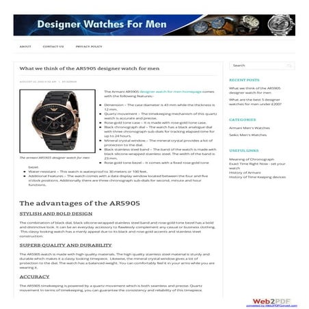 Designer Watches for Men