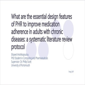 PHR and medication adherence, a systematic review protocol