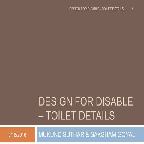 Design for disable – toilet details