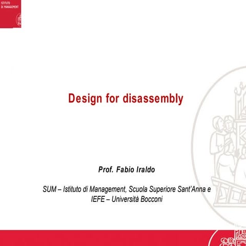Design for disassembly iraldo