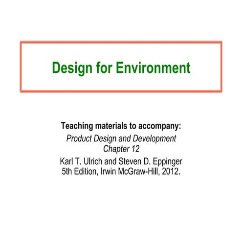 Design for Environment