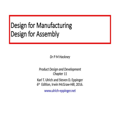 Design for Manufacturing and Assembly lect 1.pptx