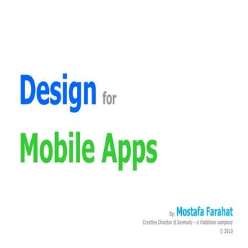 Design For Mobile Apps