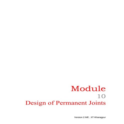 Design for permanent weld joint | PDF