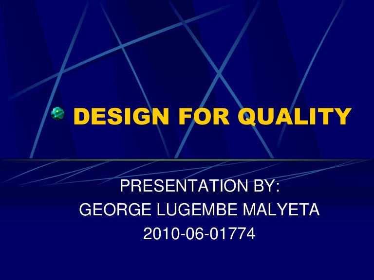 Design for quality (1)
