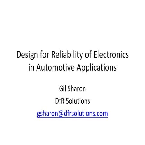 Design for reliability in automotive electronics
