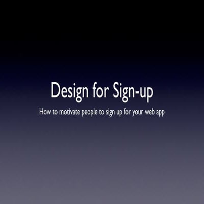 Design for sign up