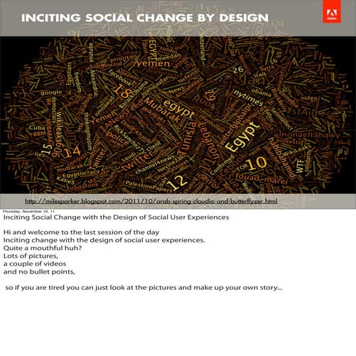 Designing an experience for social change