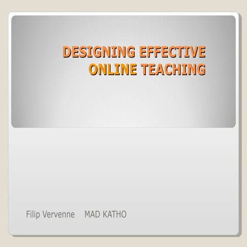 Designing An E Course