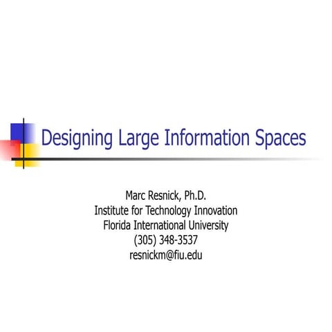 Designing Large Information Spaces