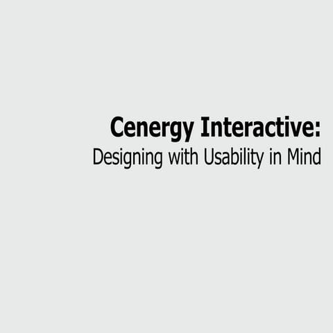 Designing With Usability In Mind