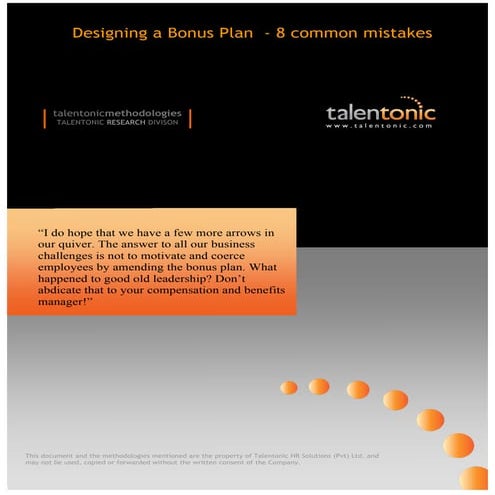 Designing a bonus plan   8 common mistakes