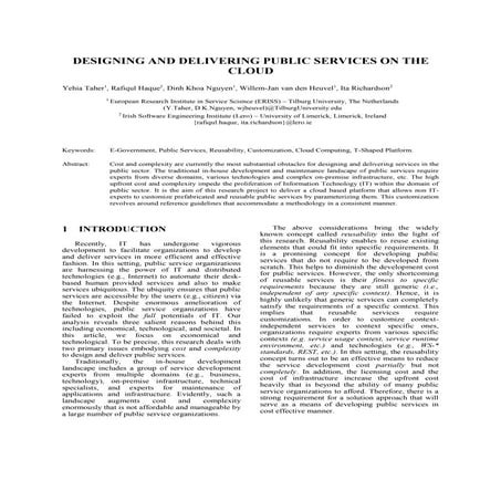 Designing and delivering public services on the cloud