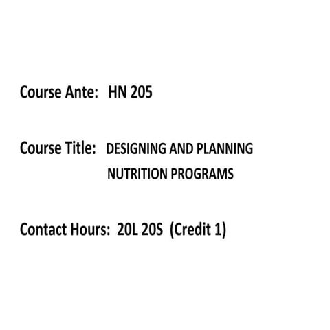 semester ya 3 Designing and planning nutrition programmes