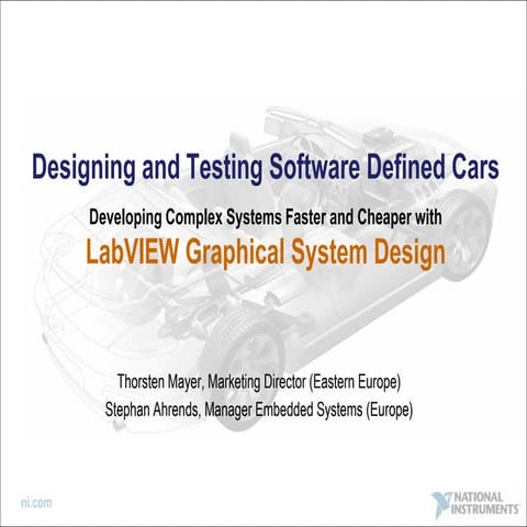 Designing and testing software define cars