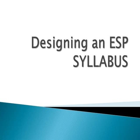 Designing an Esp Syllabus
