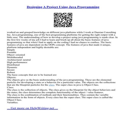 Designing A Project Using Java Programming | PDF