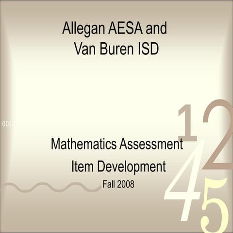 Designing Assessment Items   Math Ps Version