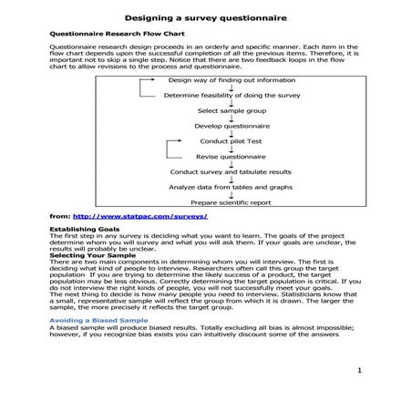 Designing a survey questionnaire