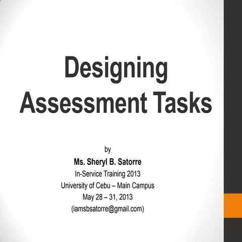 Designing Outcomes-based Education Assessment Tasks