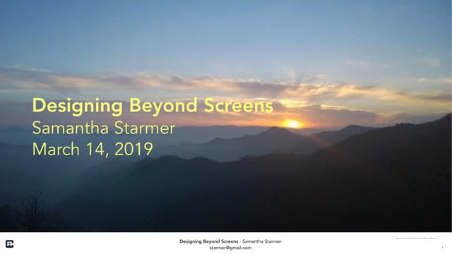 The Future of Design - Designing Beyond Screens