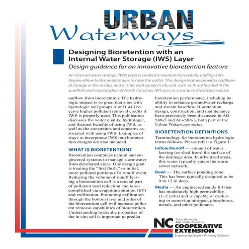 Designing Bioretention with an Internal Water Storage Layer - NC Cooperative Extension