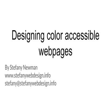 Designing color accessible webpages | PPTX
