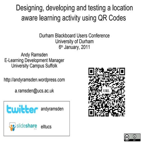 Designing, developing and testing a location aware learning activity using qr...