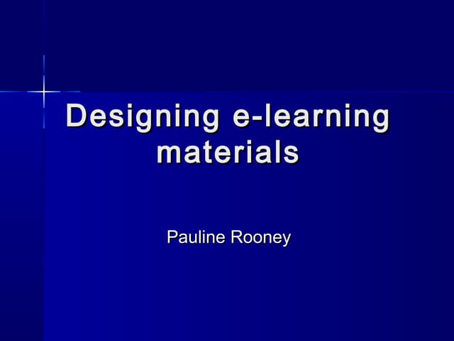 Designing eLearning Materials 