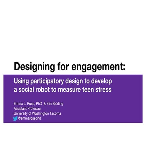 Designing for engagement: Using participatory design to develop  a social rob...