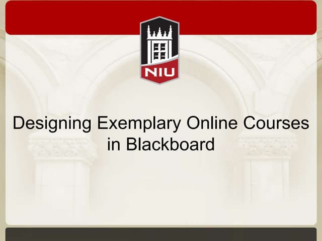 Designing Exemplary Online Courses in Blackboard