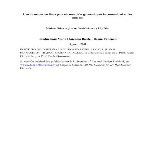 Uso de mapas en línea para el contenido generado por la comunidad en los museos