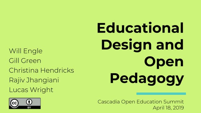 Educational Design and Open Pedagogy