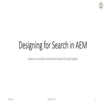 Designing for search in AEM