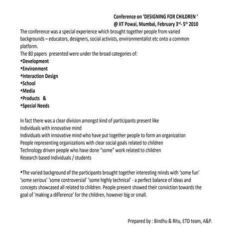 Designing fr children  iit-presentation