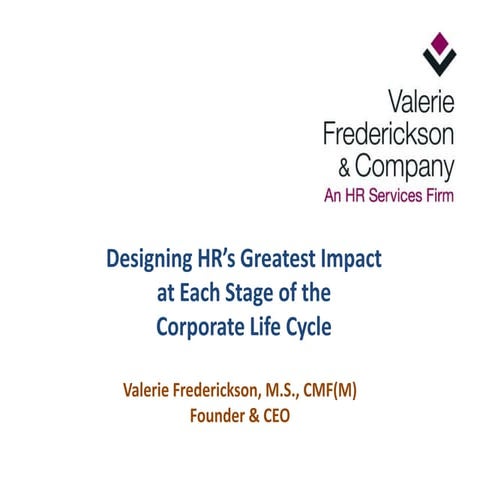 Designing HR\'s Greatest Impact At Each Stage Of The Corporate Lifecycle