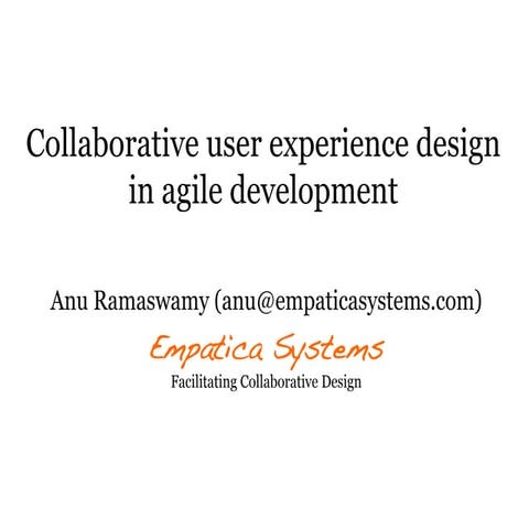Designing in an agile development