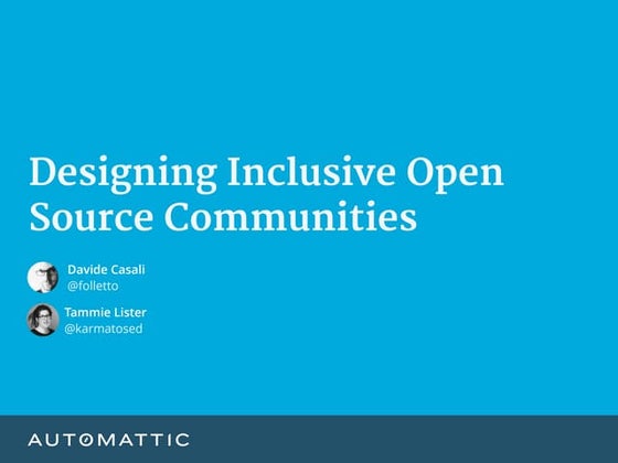 Designing Inclusive Open Source Communities