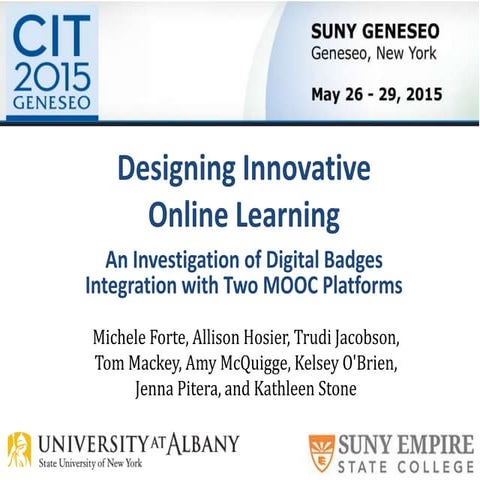 Designing innovative online learning