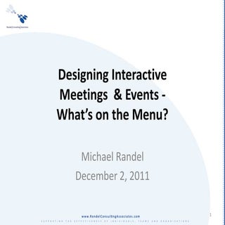 Designing interactive meetings   De...