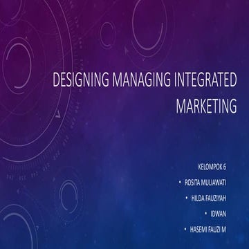 Designing managing integrated marketing